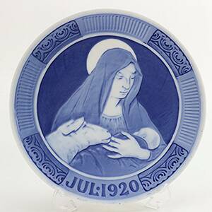 1920年 ロイヤルコペンハーゲン イヤープレート 「聖母マリアとその子キリスト」 北欧 デンマーク の 陶磁器 wwww8
