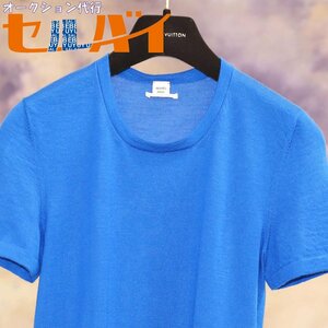 本物 超美品 エルメス 最高級ピュアカシミヤ100% Hロゴ クルーネック Tシ