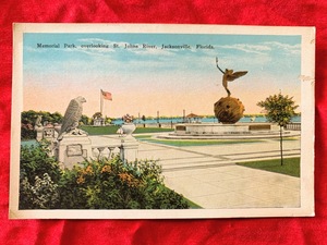 7101/米国Antique絵葉書 フロリダ州 メモリアルパーク セントジョンズ川 ジャクソンビル アメリカ ポストカード