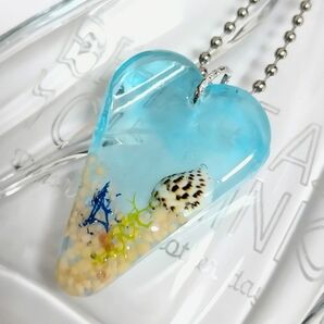 沖縄海チャーム♪キーホルダー☆ハンドメイド☆レジン☆星の砂☆貝殻☆ハート型!!