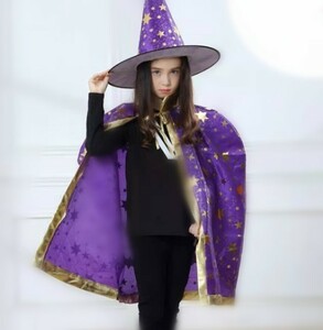  Halloween mantle & hat Kids for free size man and woman use cosplay for children 2 point set Mahou Tsukai 6 color purple ②