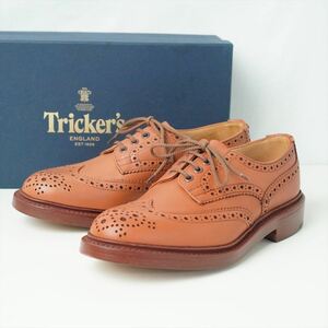 Trickers トリッカーズ BURTON バートン Wチップ レザーシューズ ブーツ UK7 イギリス製