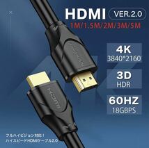 HDMIケーブル 1.5M 4K/60Hz 3D Ver.2.0b パソコン モニター 接続ケーブル カメラ Nintendo Switch スイッチ PS3 PS4 対応 (1.5M)_画像2