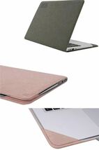 Surface Laptop 4用 (13.5インチ) ケース/カバー 手帳型 フリップカバー型 電源収納ポーチ [Surface Laptop 4用 13.5インチ カーキイエロー_画像4