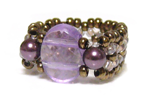 *COCO* natural stone kaboshon. ring ( amethyst )*