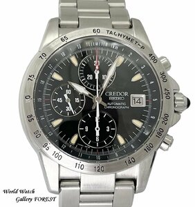 [ Credor * Phoenix * chronograph ]GCBP997 Seiko self-winding watch used men's wristwatch 6S78-0A10 black [ exterior polishing up *A rank 