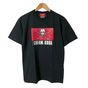 CREAM SODA クリームソーダ Tシャツ 両面プリント ドクロ ロゴ S 黒 メンズ A20