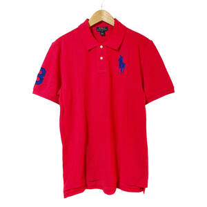 POLO RALPH LAUREN ポロラルフローレン ビッグポニー ポロシャツ 半袖 ナンバリング XL(18-20) 赤 A25