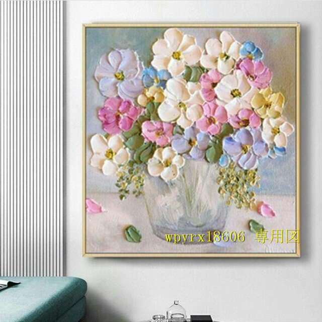 Hand-painted oil painting three-dimensional flower decoration, Artwork, Painting, others