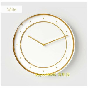 モダン デザイン おしゃれ 金属製 メン ホワイト シンプル メタル 壁掛け 掛け時計