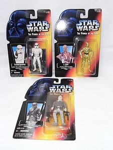 絶版品!!当時物!!未開封美品!! Kenner STAR WARS STORMTROOPER/C-3PO/HAN SOLO/ BASIC FIGURE３点セット