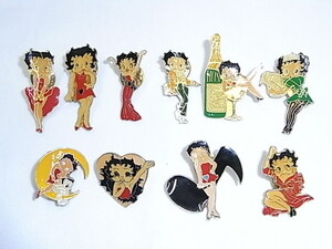 長期保管品新品未使用 ベティブープ ピンズ ベティちゃん ピンバッチ アメリカン雑貨 Betty Boop Pins 10個セット