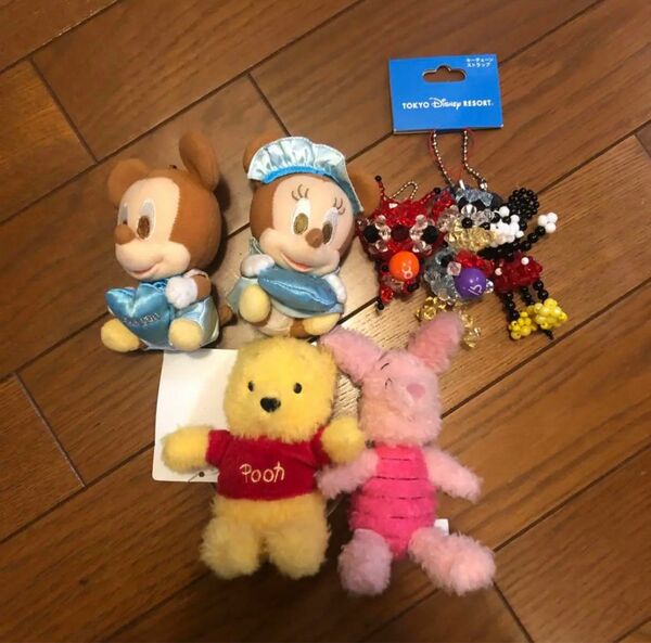 ディズニー キーホルダーストラップ ぬいぐるみ まとめ売り ビーズ ぷーさん ディズニー ぬいぐるみマスコット