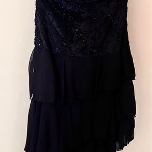 3段 フリル パーティドレス