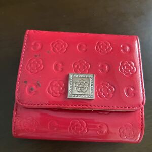【1018】クレイサス　二つ折り財布 赤　レッド　エナメル　ジャンク品