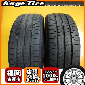 N-0994【中古タイヤ】215/50R17 ブリヂストン NEWNO 8分山×2本 リーフ インプレッサ【福岡 店頭交換もOK】