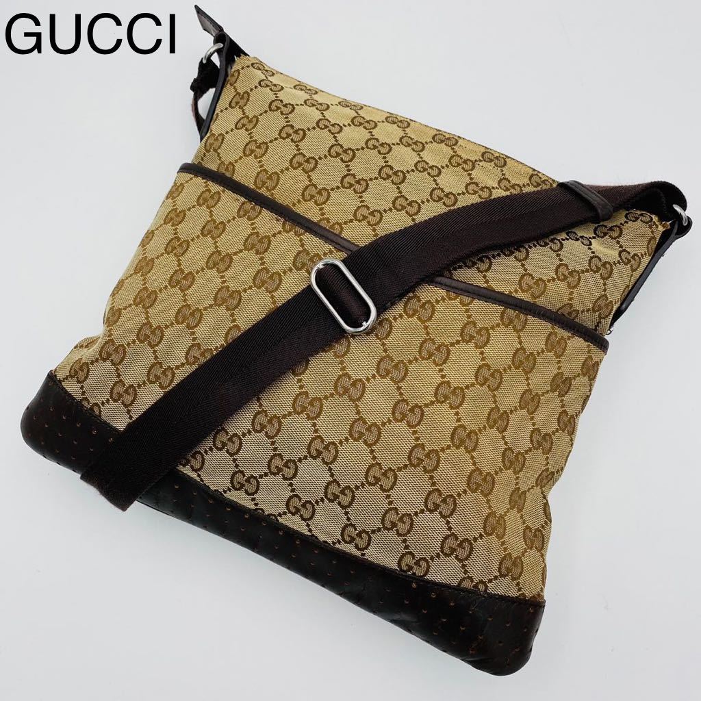 1円【超極美品】GUCCI グッチ GG柄 ショルダーバッグ メッセンジャー