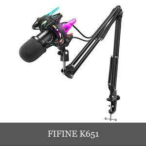 FIFINE K651 USB electrodynamic microphone RGB single one directivity shock mount attaching boom arm attaching .PC/PS4/PS5. correspondence AmpliRocket domestic regular goods 