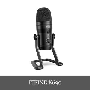 FIFINE K690 USB Mike condenser microphone mute button . audio monitor possible 3.5mm earphone terminal attaching regular agency 