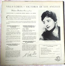 usLP VILLA-LOBOS &VICTORIA DE LOS ANGELES // BACHIANAS BRASILEIRAS No 2,5,6,9,1950年代後期の発売 _画像5