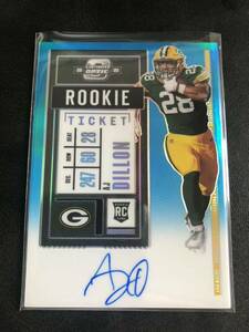 99枚限定 RC auto nfl contenders optic aj dillon packers 65/99 直筆サインカード Panini