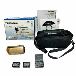 【美品】Panasonic パナソニック HC-V300M ベージュ ビデオカメラ 専用ケース付き