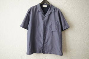 20SS OPEN COLLAR SHIRTS 開襟コットンシルク半袖シャツ ネイビー / YOKE(ヨーク)