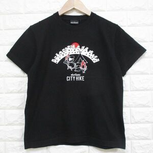 【ワイルドシングス】CITY HIKE/Tシャツ(黒)◆キャンプ 焚き火プリント◆S