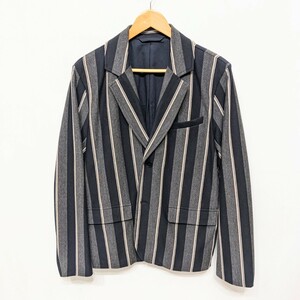 agnes b. Agnes B F.et H полоса tailored jacket хлопок хлопок темно-синий × серый 