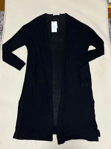  new goods MOUSSY Moussy rayon 100% knitted long cardigan sizeF/ black regular price 5980+ tax 