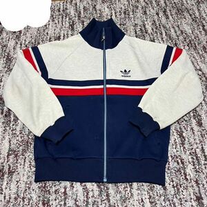 アディダス adidas ジャージ　デサント　胸囲90　 　昭和レトロ　グレー　赤　紺