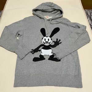 UT UNIQLO ユニクロ × DISNEY ディズニー メンズ オズワルド プリント スウェット プル パーカー グレー　Ｌサイズ