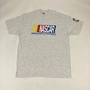 デッドストック XXL レーシングカー ナスカー ポケットTシャツ NASCAR オートミール 90s 90年代 シングルステッチ 