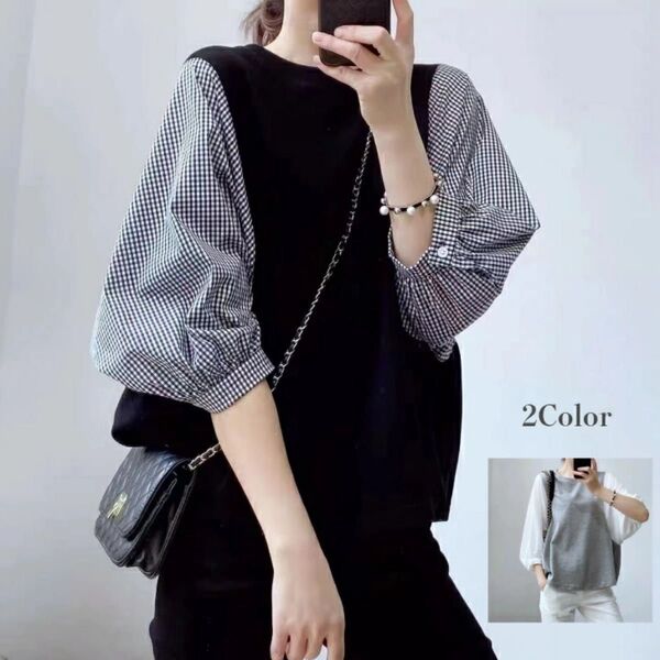 【グレイ】トップス カットソー シャツ ブラウス