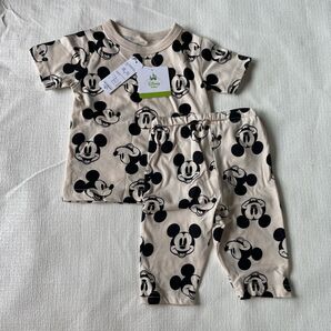 ミッキー顔総柄パジャマ 半袖パジャマ