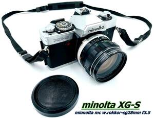 【状態良好】minolta ミノルタ XG-S/minolte mc w.rokkor-sg28mm f3.5