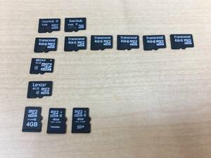 A20651)各社 micro SD 4GB 中古13枚セット＊Transcend,Buffalo,SanDisk,Lexar,Toshiba参考