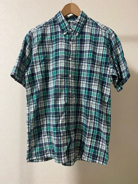 RESONATE GOODENOUGH 半袖シャツ size M GRN チェックシャツ グリーン 緑 リゾネイト グッドイナフ