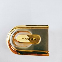 【未使用 美品】★イタリア製 LANCEL ランセル ベルト シンプル 無地 ブラック ベルト バックル ファッション アクセサリー メンズ レザー_画像4