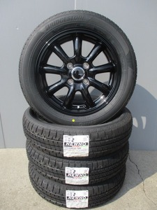 新品アルミホイール付!!■ブリヂストンNEWNO 155/65R14■4本セット■軽自動車N-BOXラパンムーヴキャンバスミラアルトウェイクワゴンRタント