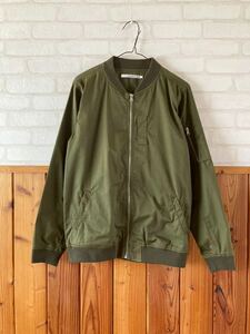 Oval Dice メンズ ジップアップ ブルゾン M-Lサイズ位 カーキ MA-1 ミリタリー ジャケット オーバルダイス 古着 ジャンパー jacket F