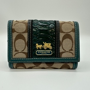 【中古品】ＣＯＡＣＨ コーチ パイソン柄 二つ折り財布