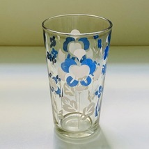◆台湾◆レトログラス◆ブルー お花 グラス◆台湾ガラス◆ヴィンテージ_画像1