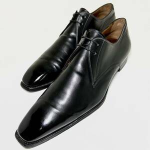 即決/SANTONI /サントーニ/外羽根/ホールカット/本革/レザーシューズ/UK8.5/約27.0cm/メンズ/革靴 /ブラック/黒/UNITED ARROWS /コラボ