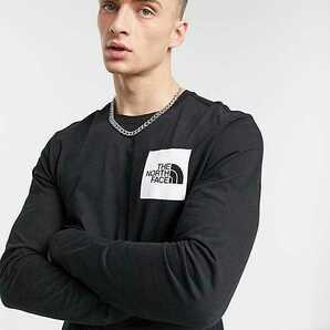 THE NORTH FACE ノースフェイス 長袖 ロンT ロング tシャツ ブラック 黒 ホワイト 白 ファイン 海外Lサイズの画像4