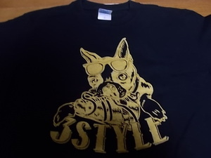 3style Tシャツ S 解散 ロックバンド 犬 ブルドッグ 黒