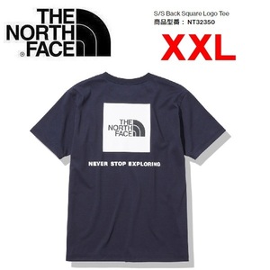 THE NORTH FACE ザノースフェイス バックスクエアロゴＴシャツ ネイビー XXL　NT32350　メンズ　アウトドア　キャンプ