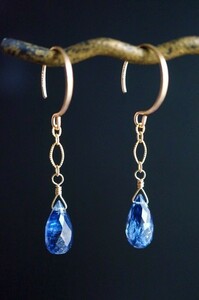 K14GF earrings 2104 kai ya Night natural stone * Power Stone earrings 