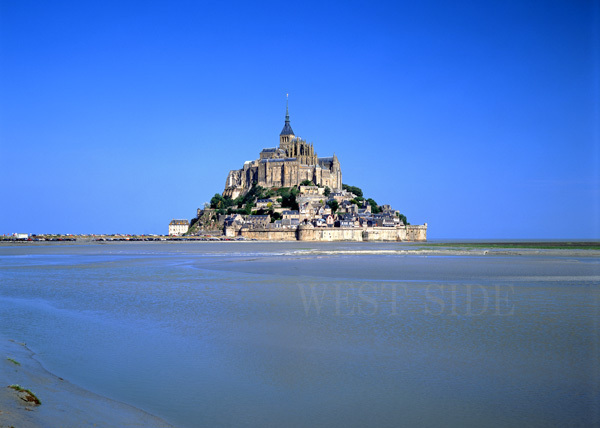 Abbaye du Mont Saint-Michel, France, Site du patrimoine mondial ★ L'œuvre de Genyo Tatsumi, sans cadre, Photo format A4, France-006-1, Ouvrages d'art, Peinture, graphique