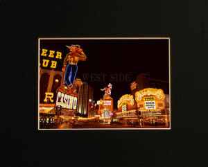 アメリカ　　ラスベガス　ダウンタウン　風景写真　額縁付 A3サイズ　辰巳玄洋　作品　LasVegas-004